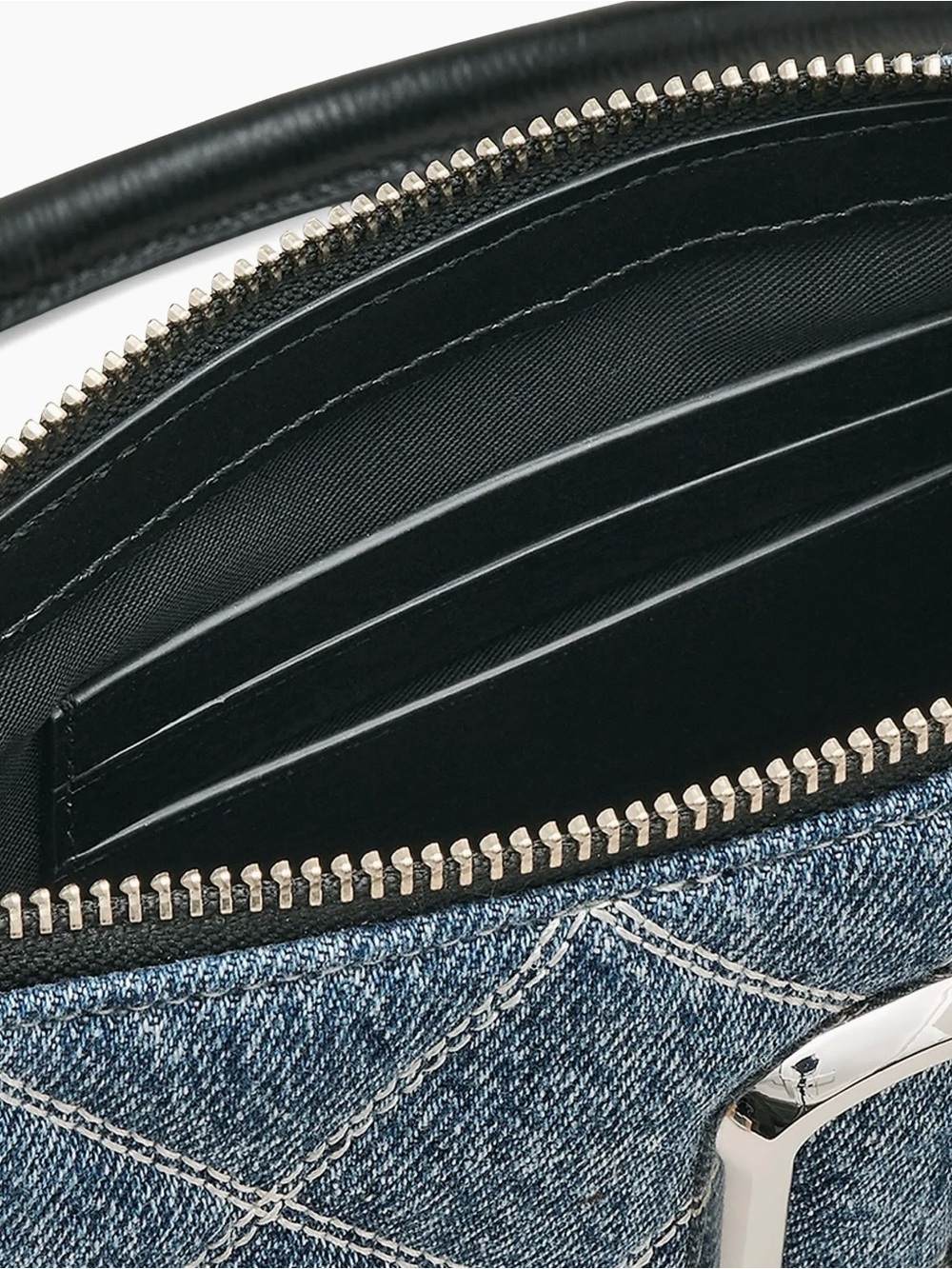 MARC JACOBS Denim Quilted Convertible Bag with Silver Hardware - Picture 6 of 9